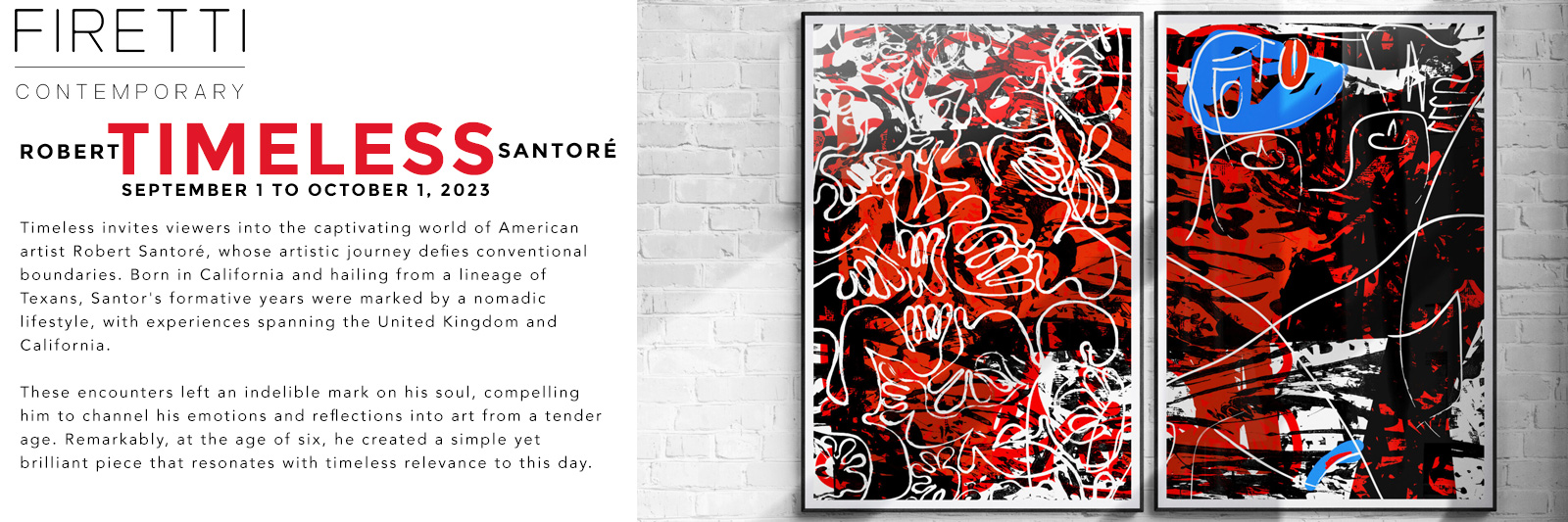 Timeless Firetti Contemporary Dubai presents "Timeless" works by Robert Santoré. September 1, October 1, 2023
